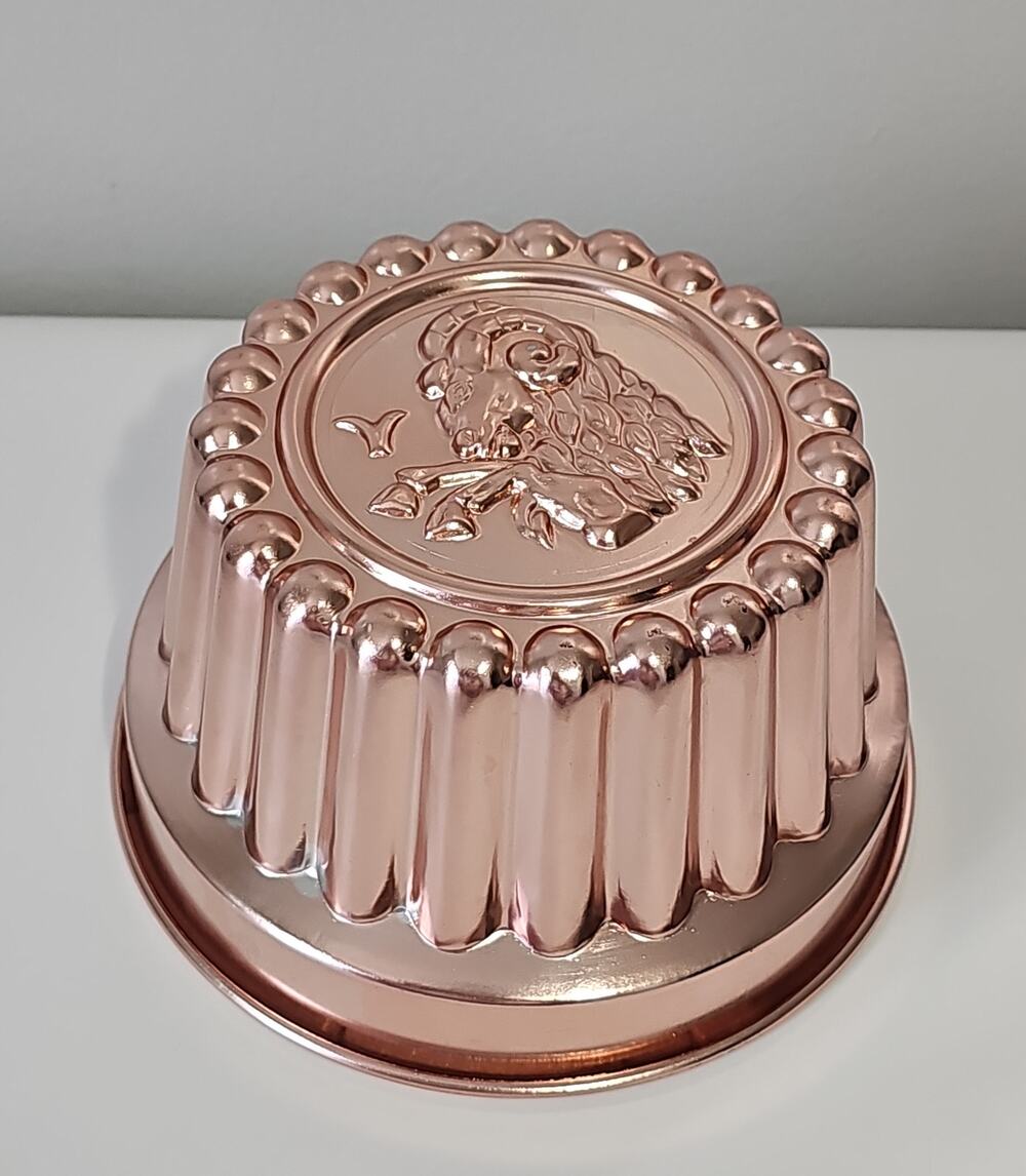 Copper Colored Wall Hanging Jello Mold Rams Head Cottagecore Rustic Farmhouse